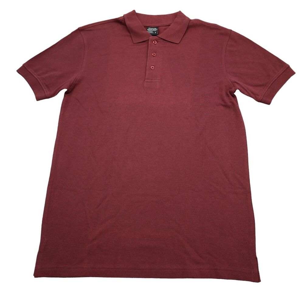 Pro 5 Shirt Mens S Maroon Plain Chest Button Short Sleeve Collared Top